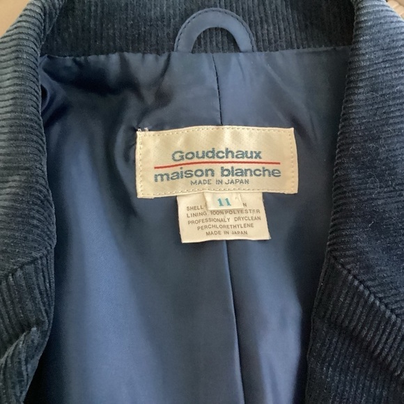 Goudchaux Maison Blanche Women’s Navy Corduroy Blazer.  Size 11 - Picture 3 of 4